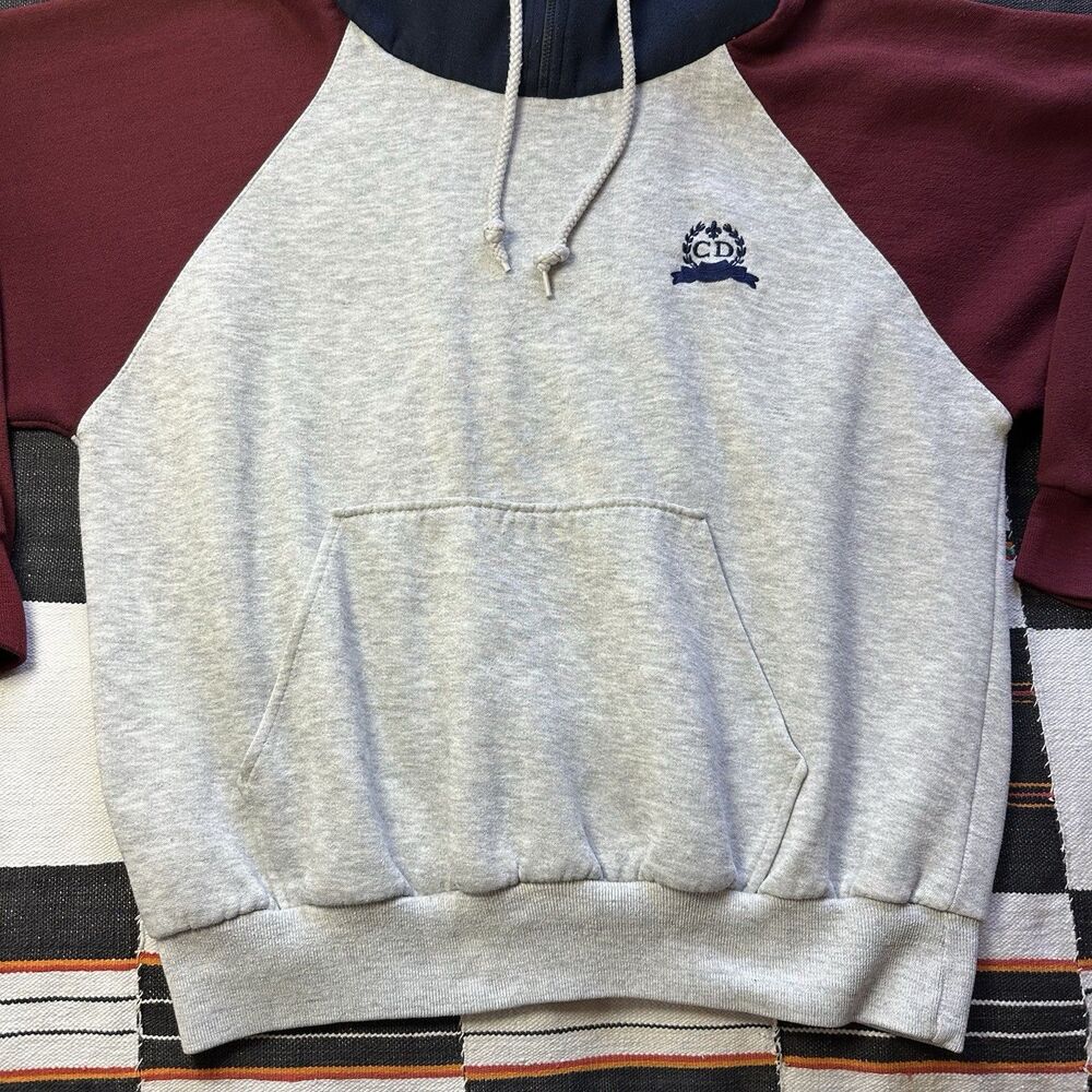 Vintage Christian Dior Monsieur Color Block Hoodie 90s Streetwear Embroidered XL - Picture 11 of 16